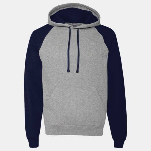 Unisex Nublend® Colorblocked Raglan Hooded Sweatshirt Thumbnail