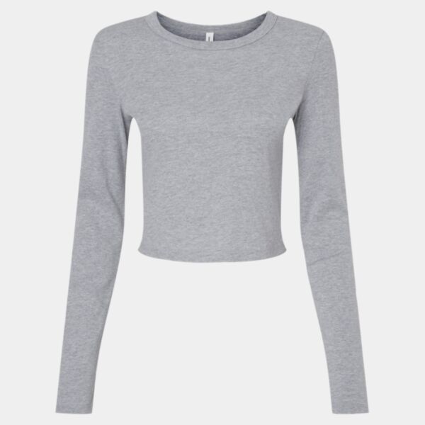 Women's Micro Rib Long Sleeve Baby Tee Thumbnail