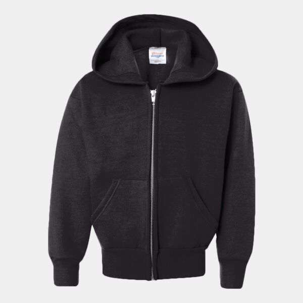 Youth EcoSmart® Full-Zip Hooded Sweatshirt Thumbnail