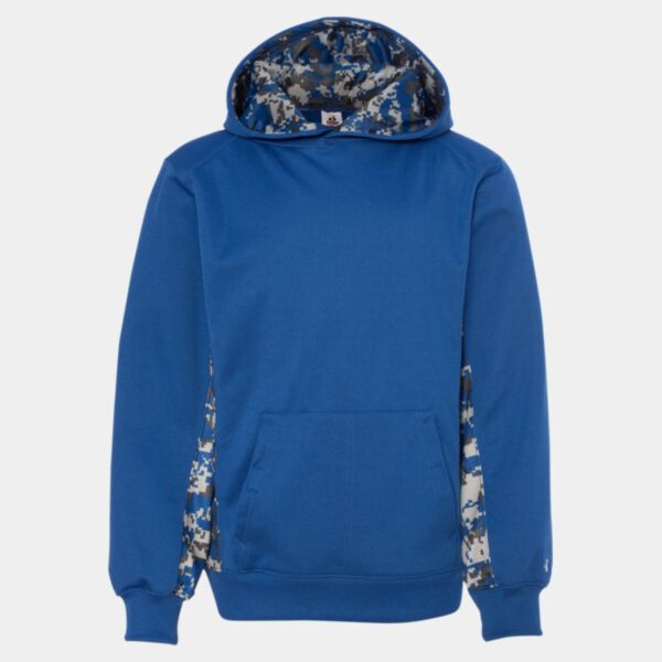 Youth Digital Camo Colorblock Performance Fleece Hooded Sweatshirt Thumbnail